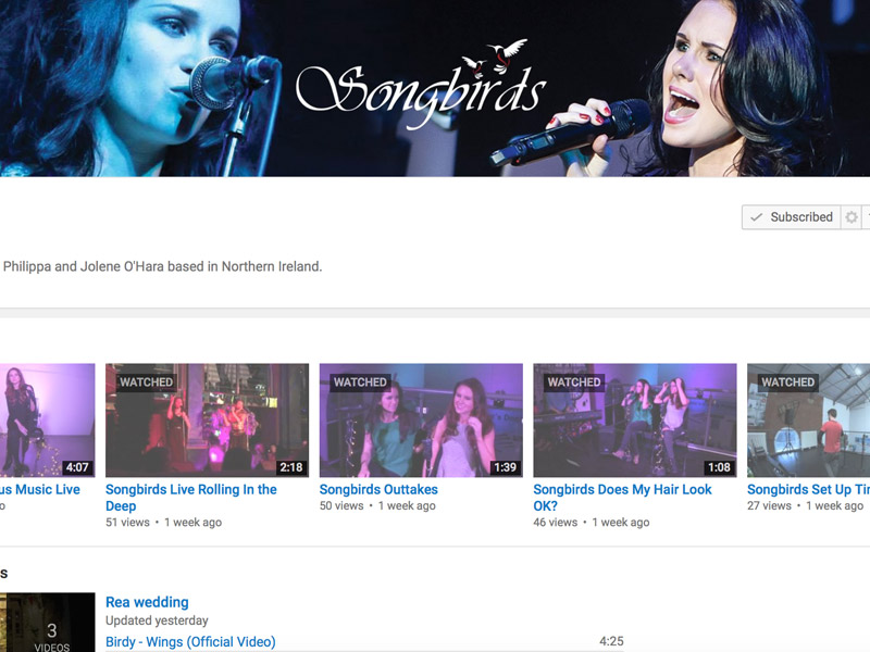 Songbirds YouTube